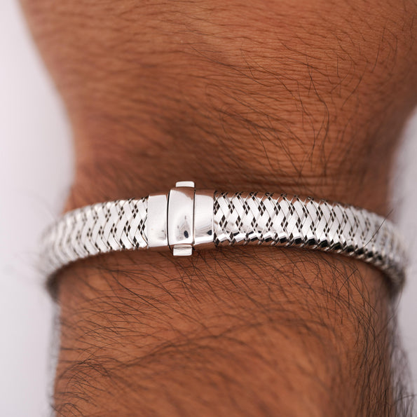 Roberto Coin 18K White Gold Woven Flexible Bangle Bracelet