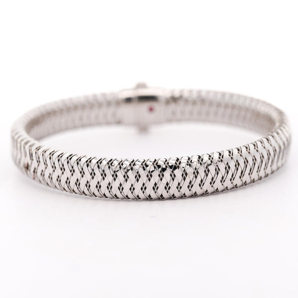 Roberto Coin 18K White Gold Woven Flexible Bangle Bracelet