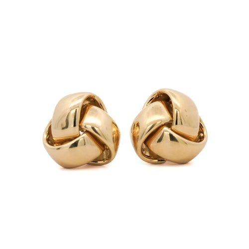 Roberto Coin Knot 18K Yellow Gold Stud Earrings Clip On Lever Backs