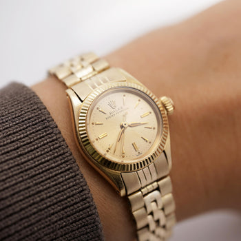 Rolex 24mm Oyster Perpetual 6619 18K Gold Vintage 1978 Wristwatch – Assay Jewelers