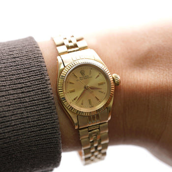 Rolex 24mm Oyster Perpetual 6619 18K Gold Vintage 1978 Wristwatch – Assay Jewelers