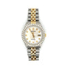 Rolex 36mm DateJust White Jubilee Dial Ref. 1601 With Diamond Bezel