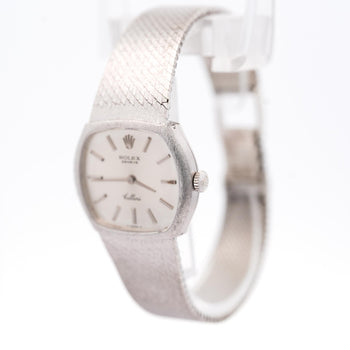 Rolex Cellini 3801 Silver Dial 26mm 18K White Gold Vintage Ladies Watch – Assay Jewelers