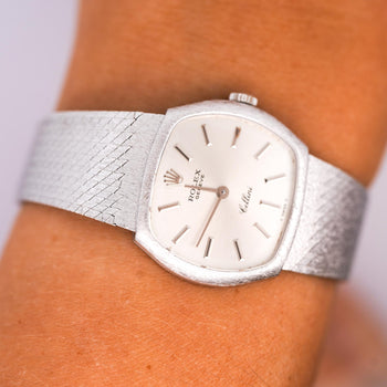 Rolex Cellini 3801 Silver Dial 26mm 18K White Gold Vintage Ladies Watch – Assay Jewelers