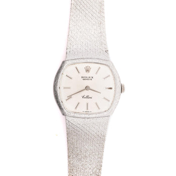 Rolex Cellini 3801 Silver Dial 26mm 18K White Gold Vintage Ladies Watch – Assay Jewelers