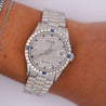 Rolex DateJust President Diamond & Sapphire Encrusted Watch With Box