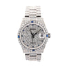 Rolex DateJust President Diamond & Sapphire Encrusted Watch With Box