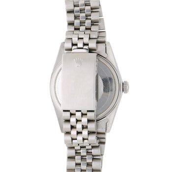 Rolex Datejust 16014 Blue Vignette Diamond Dial 36mm Steel White Gold Watch – Assay Jewelers