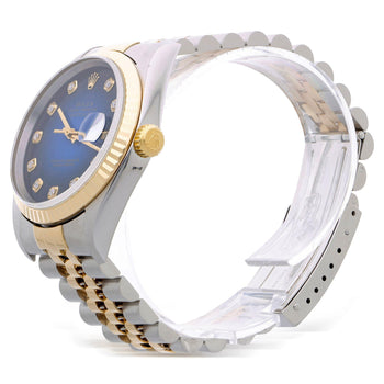 Rolex Datejust 16233 Blue Gradient Factory Diamond Dial Watch – Assay Jewelers