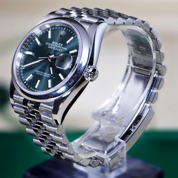 Rolex Datejust 36mm 126200 Mint Green Dial Steel 2023 Jubilee Watch – Assay Jewelers