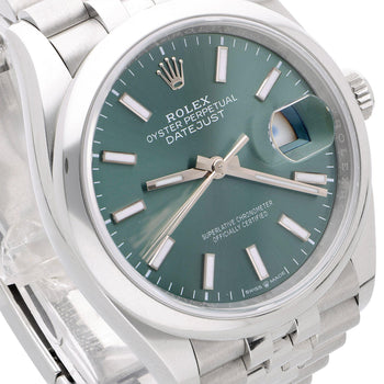 Rolex Datejust 36mm 126200 Mint Green Dial Steel 2023 Jubilee Watch – Assay Jewelers