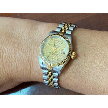 Rolex Ladies DateJust 26mm Gold Dial With Two-Tone Jubilee Strap – Assay Jewelers