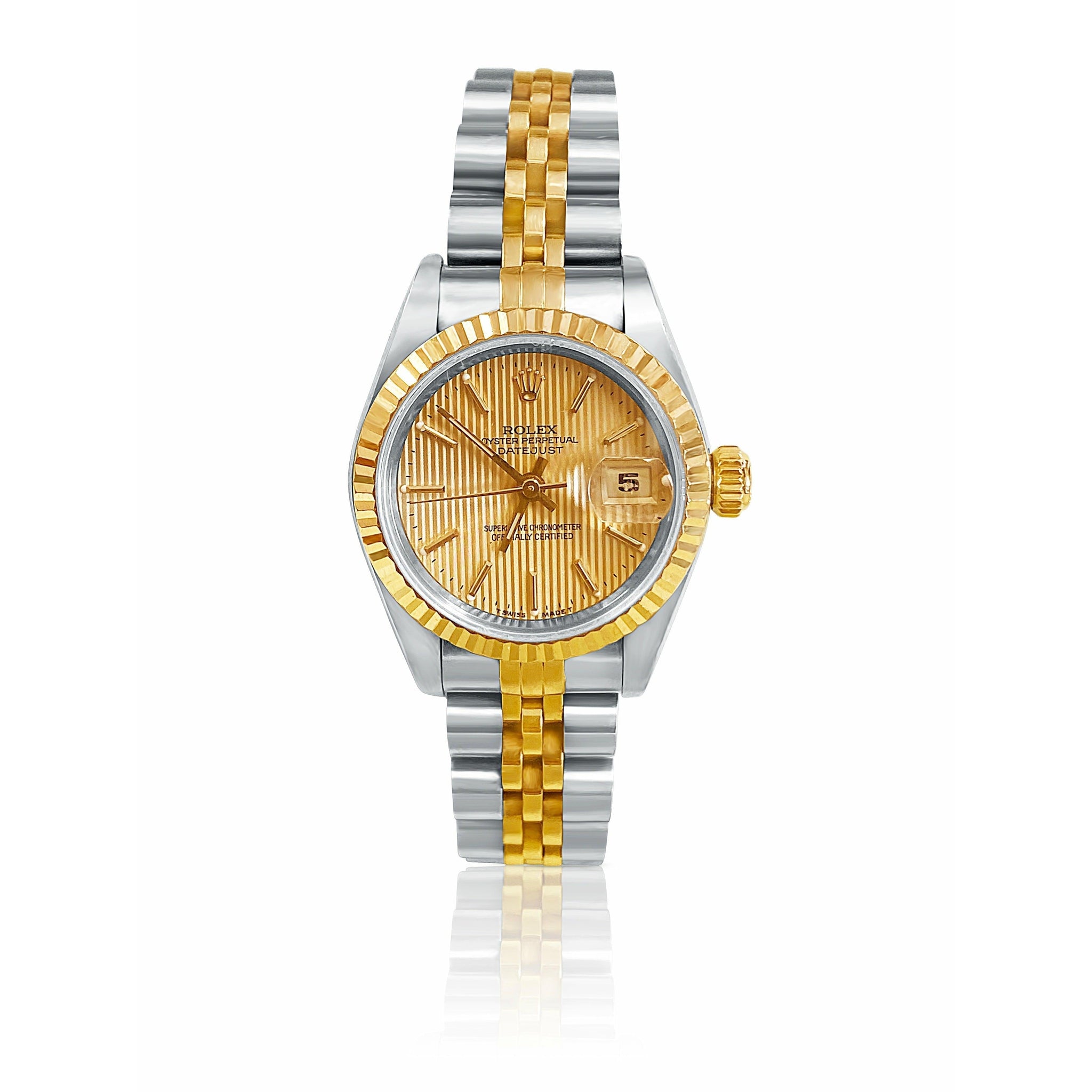 Rolex DateJust pour femmes 26 mm cadran doré avec bracelet Jubilee