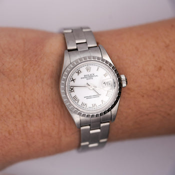 Rolex Lady Date 79240 24mm White Dial Oyster Watch Box & Papers – Assay Jewelers