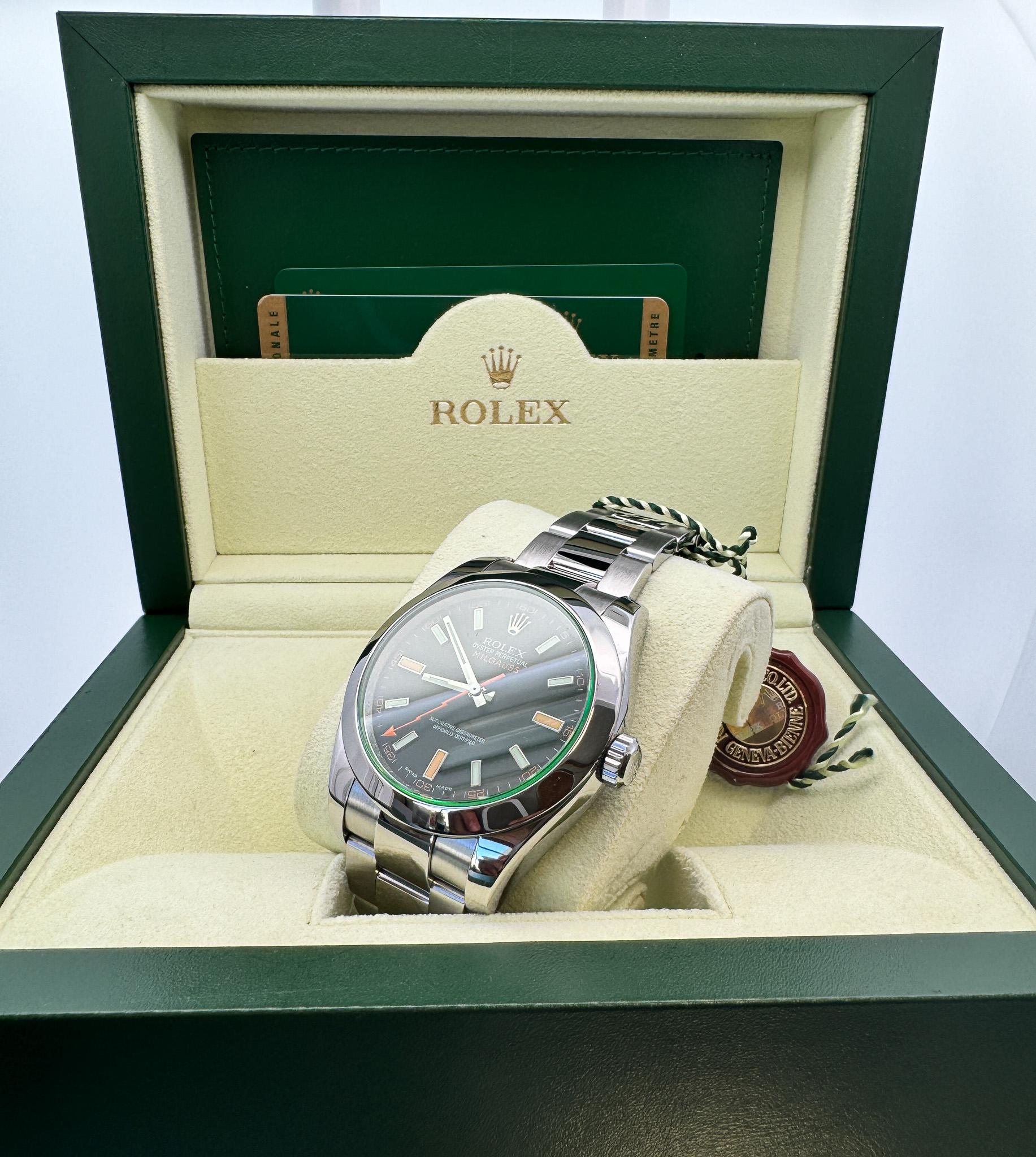 Rolex Milgauss 116400GV Green Dial 40MM Men's Watch