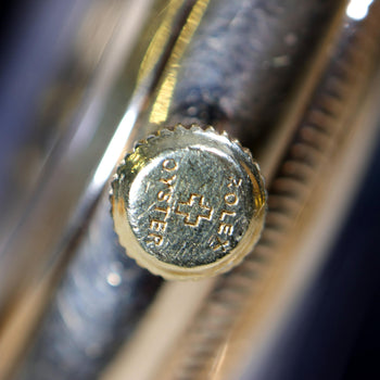 Rolex OP 3131 Bubbleback 18K Gold 31mm Chronometre White Arabic Dial Watch – Assay Jewelers