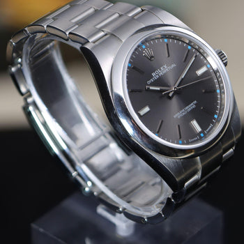 Rolex Oyster Perpetual 114300 Rhodium Dial 39mm Stainless Steel Full Set Watch – Assay Jewelers