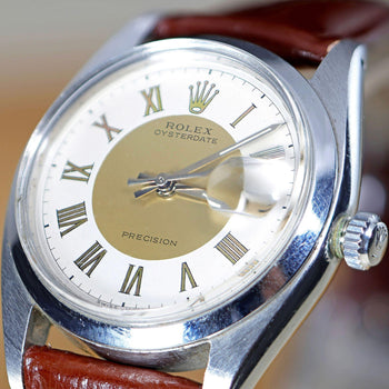 Rolex Oysterdate Precision 6694 Two-Tone Tuxedo Dial Circa 1959 Vintage Watch – Assay Jewelers