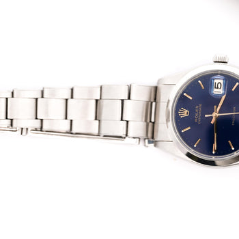 Rolex Oysterdate Precision Ref. 6694 Blue Dial 34mm Stainless Steel Wristwatch – Assay Jewelers