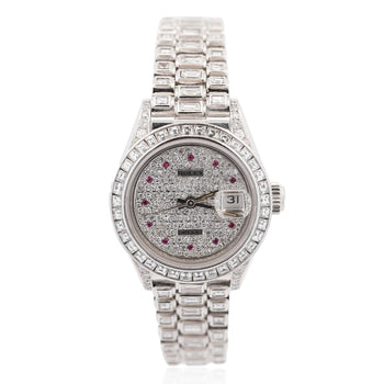Rolex Platinum DateJust Presidential Watch 15 Carat Diamond 26mm – Assay Jewelers