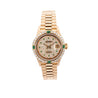 Rolex President Datejust 26mm 18K Gold Emerald & Diamond Ladies Watch