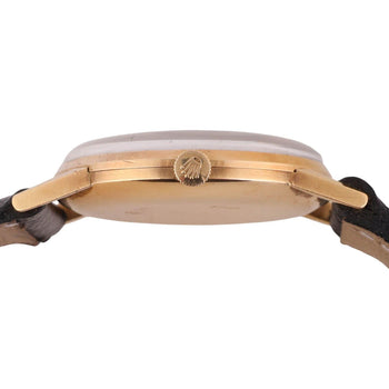 Rolex Speckled Gold Dial 33MM 18K Gold Precision Leather Watch – Assay Jewelers