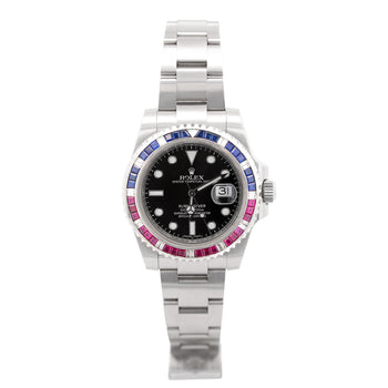 Rolex Submariner Date 116610 USA "4th of July" Ruby Sapphire Diamond Bezel Watch w Papers – Assay Jewelers