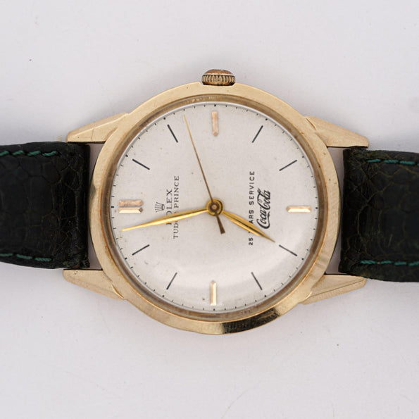 Rolex Tudor Prince 35mm Coca Cola 25 Years Service 14K Gold Watch