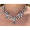 South Sea Black Pearl, White Diamond Platinum Necklace Earrings Set