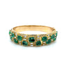 Square Cut Emerald and Baguette Diamond Bangle in 18k Yellow Gold-Bangles-ASSAY