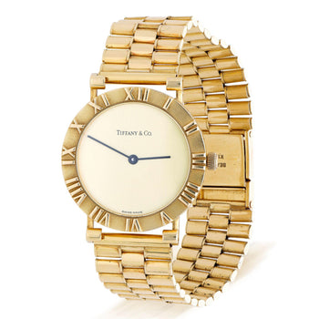 Tiffany & Co Atlas 18K Gold 31mm Cream Dial Quartz 3 Row Bracelet Watch – Assay Jewelers