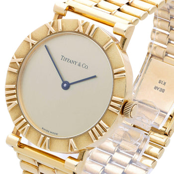 Tiffany & Co Atlas 18K Gold 31mm Cream Dial Quartz 3 Row Bracelet Watch – Assay Jewelers