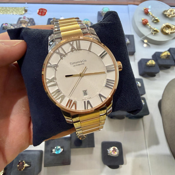 Tiffany & Co Atlas T1115 42mm Automatic 18K Rose Gold Steel 2 Tone Watch