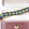 Tiffany & Co Green and Blue Enamel in 18K Yellow Gold Vintage Bracelet