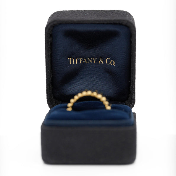 Tiffany & Co. 18K Gold Ribbed Band Ring Circa 2002