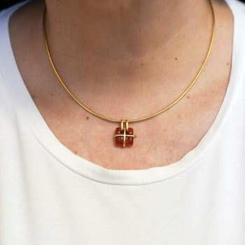 Tiffany & Co. Carnelian Pendant in 18K Gold Snake Chain Necklace – Assay Jewelers