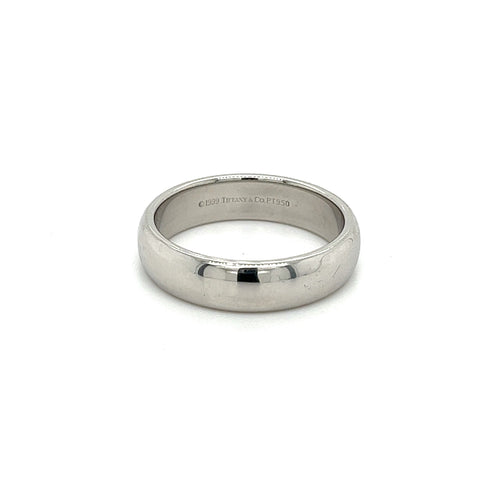 Tiffany & Co. Signed 6MM Platinum Mens Wedding Band Ring