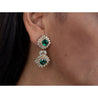 Tiffany and Co. Signed Emerald and Diamond Drop Earrings-Earrings-ASSAY