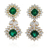 Tiffany and Co. Signed Emerald and Diamond Drop Earrings