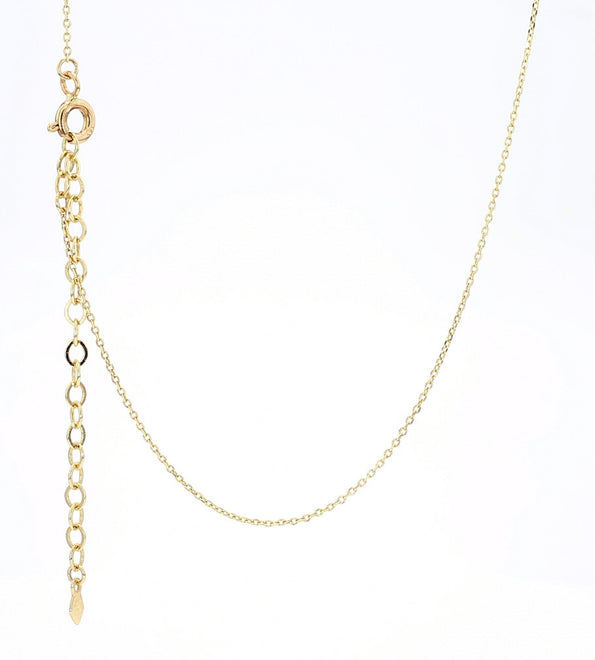 Tilted Initial 14K Gold Pendant Cable Chain Necklace