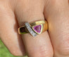 Trilliant Cut Pink Sapphire in 14k solid gold Ring