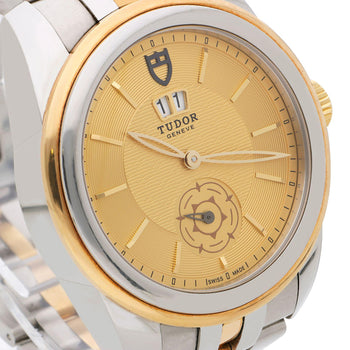 Tudor Glamour Double Date 57003 42mm Two Tone Steel Gold Champagne Dial Watch – Assay Jewelers
