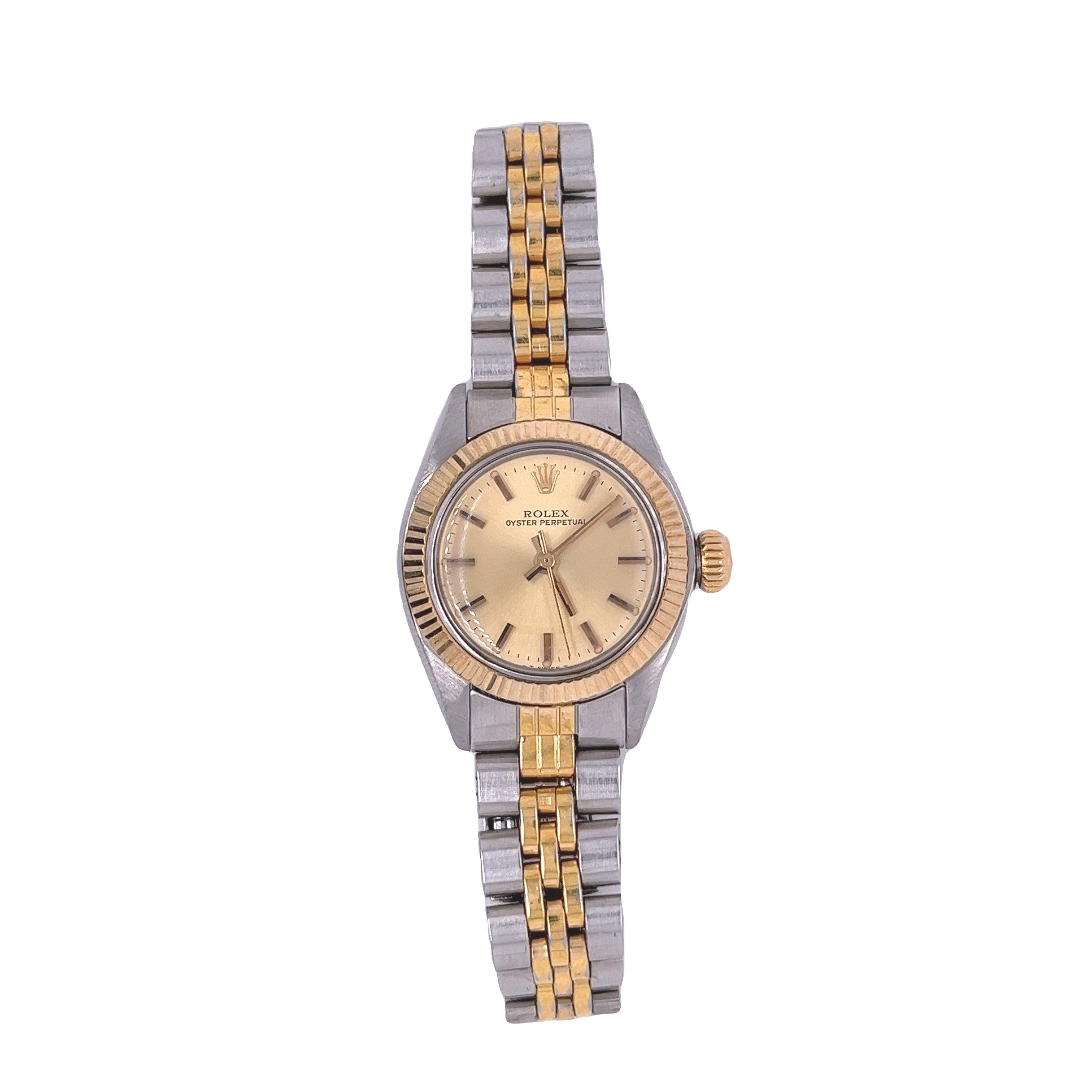 Two Tone Ladies Rolex Ref. 6619 25mm Dial Oyster Perpetual Watch-Watches-ASSAY