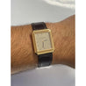 Unisex Tiffany & Co. Rectangular 18k Gold Watch with Leather Strap-ASSAY