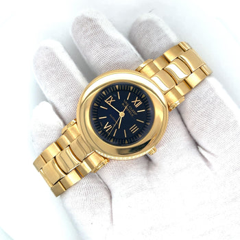 Van Cleef & Arpels Montre automatique en or 18K 37 mm à cadran noir avec bracelet en or – Assay Jewelers