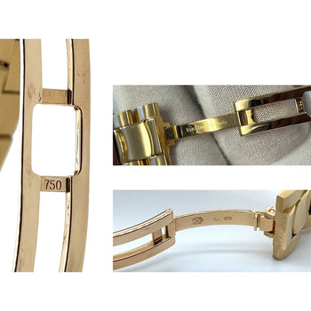Montre automatique Van Cleef & Arpels en or 18K, cadran noir, 37 mm, bracelet en or – Assay Jewelers