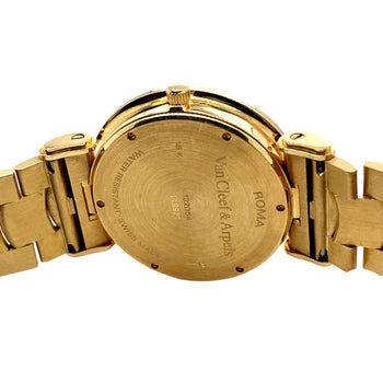 Montre automatique Van Cleef & Arpels en or 18K, cadran noir, 37 mm, bracelet en or – Assay Jewelers