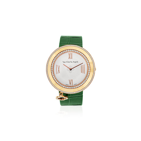 Van Cleef & Arpels 38mm Diamond 18k Gold Charms Watch w/ Box