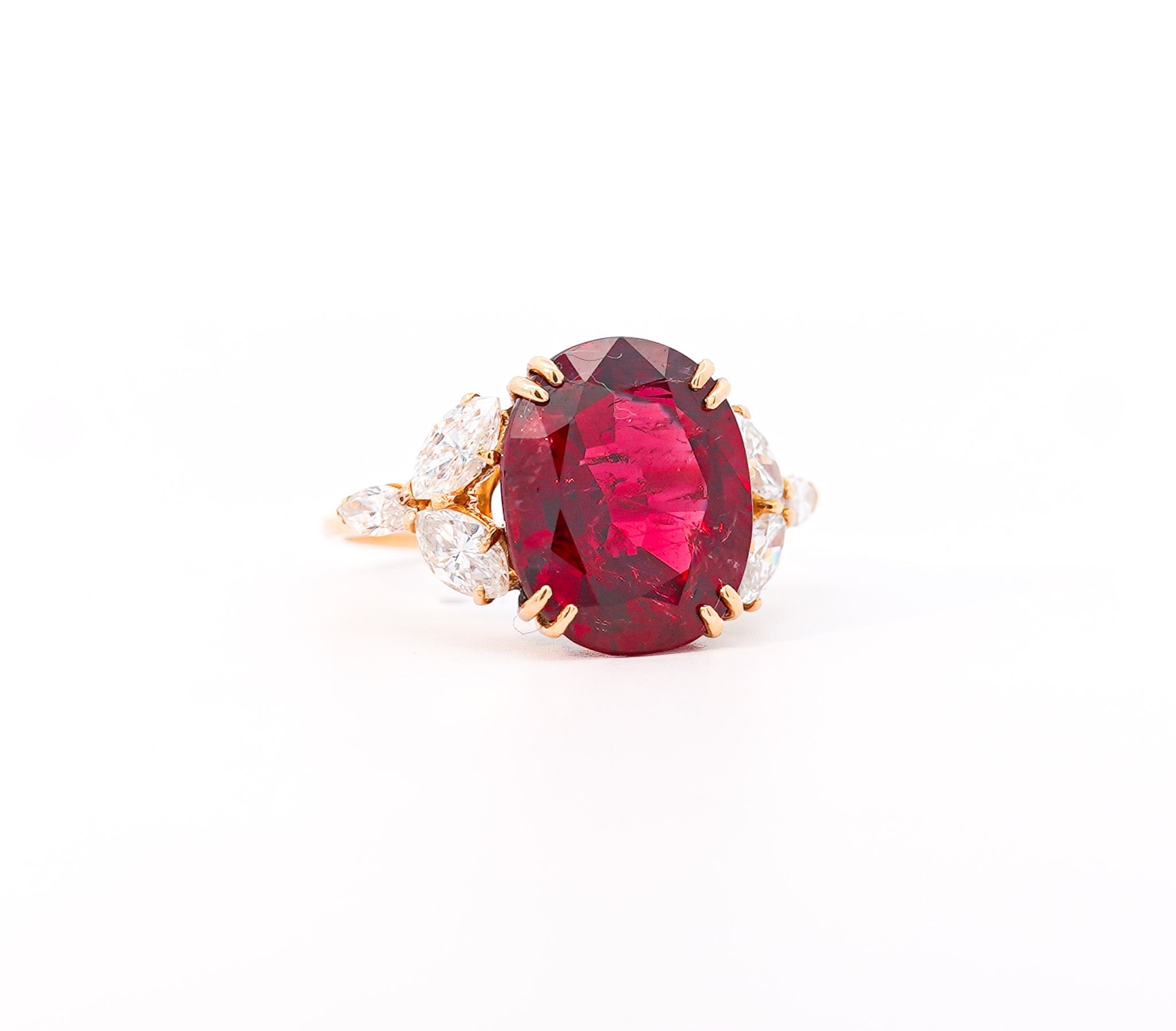 Van Cleef & Arpels 8.85 Carat No Heat Oval Ruby in 18k Yellow Gold Ring-Rings-ASSAY