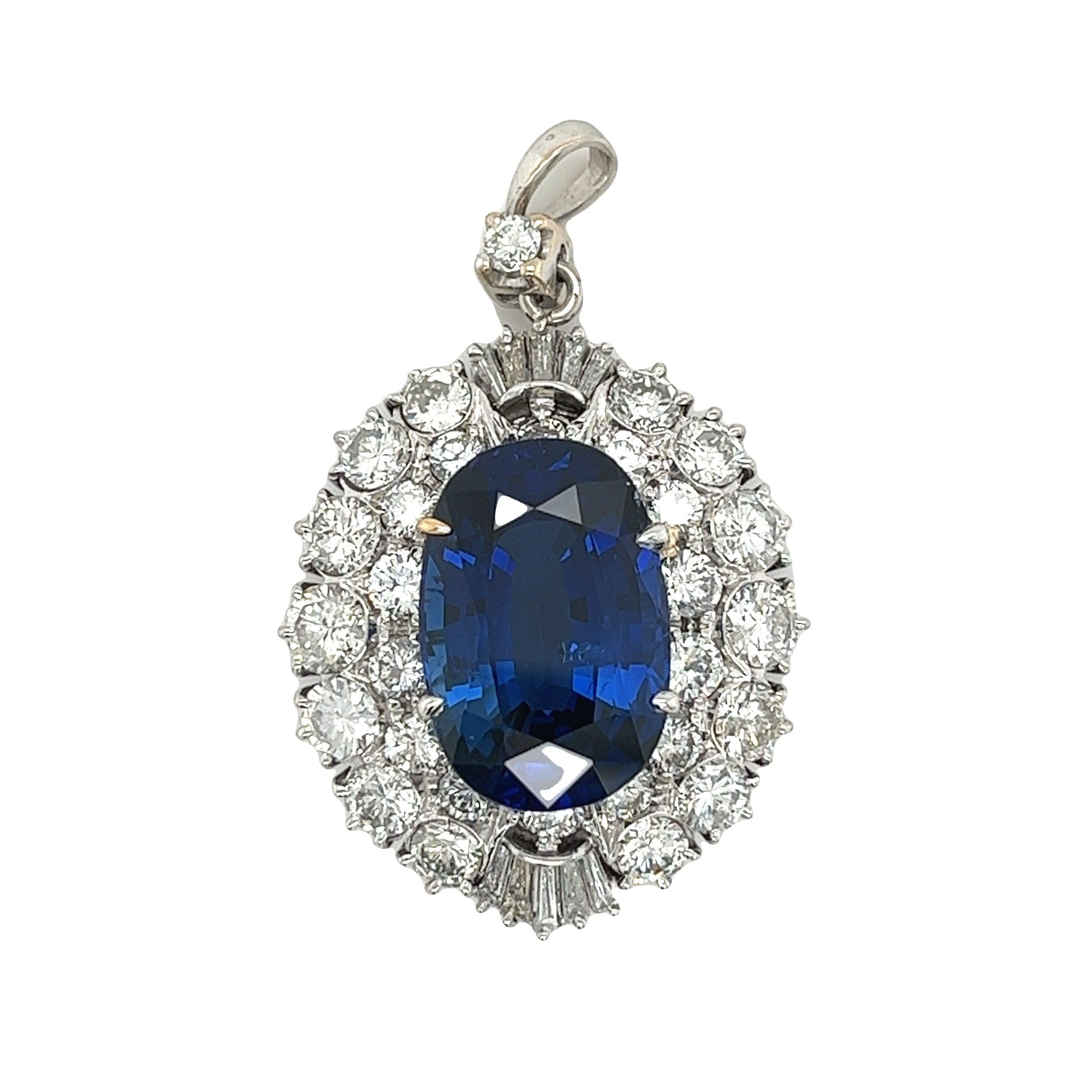 Van Cleef and Arpels Ceylon Blue Sapphire and Diamond Pendant Necklace-Gemstone Pendant-ASSAY